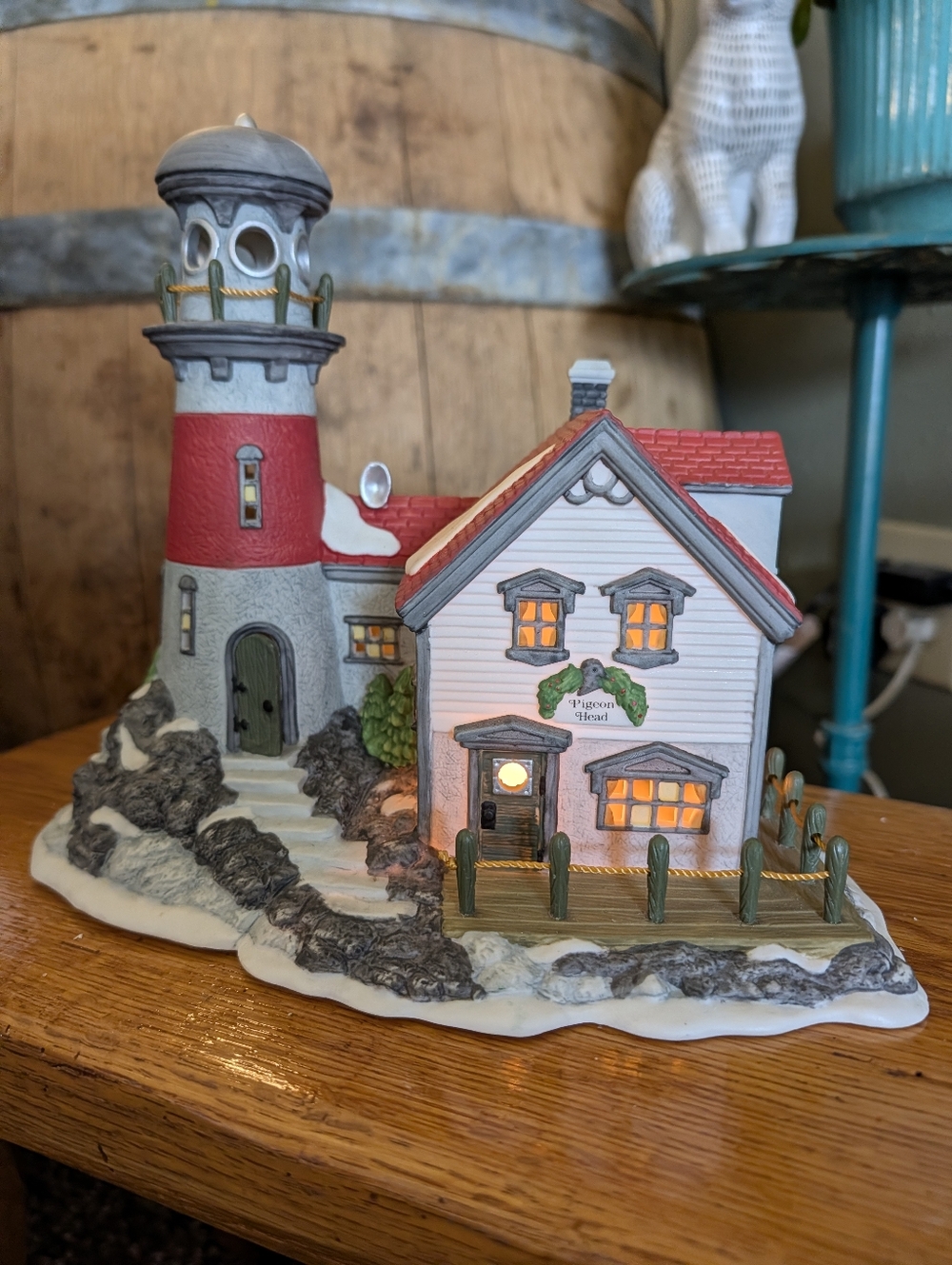 Department 56 New England Village Series Pigeonhead Lighthouse - Retired